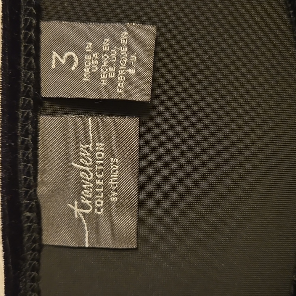 Chico's Travelers Black Velvet Top 3 (XL) Sequin Bands - Picture 6 of 13